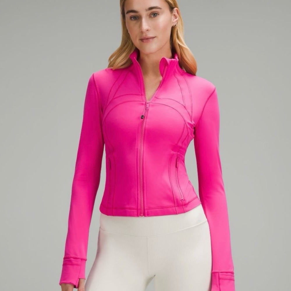 Sonic pink lululemon defined cropped jacket size 6